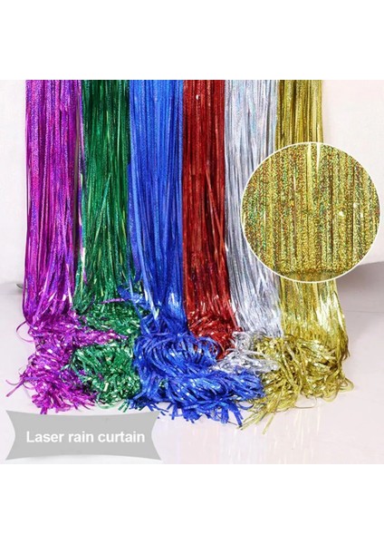 Altın 1 M x 2 M Parti Zemin Perdeleri Glitter Altın Tinsel Folyo Saçak Perde Zemin Doğum Günü Düğün Hawaii Noel Partisi Dekorasyon (Yurt Dışından)