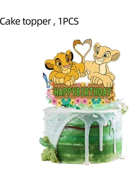 Kek Bayrağı-1 Adet Yeni Aslan Kral Simba Doğum Günü Partisi Dekorasyon Tek Kullanımlık Hediye Çantası Yağma Şeker Çanta Sofra Çocuklar Bebek Duş Parti Malzemeleri (Yurt Dışından)
