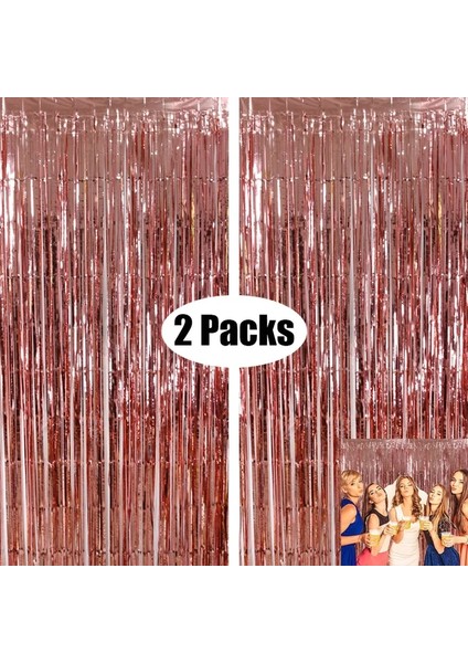 Ayna Lt-Mor 2 Paket Metalik Folyo Tinsel Saçak Perde Doğum Günü Düğün Bekarlığa Veda Partisi Süslemeleri Yetişkin Yıldönümü Fotoğraf Arka Plan (Yurt Dışından) indirimleri