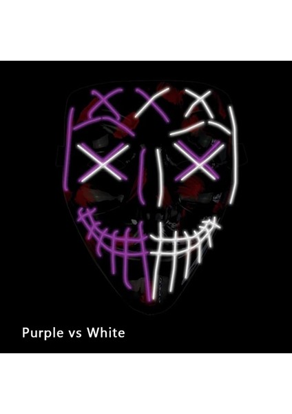 2 Renk 5 Korku Cadılar Bayramı LED Maske LED Neon Işık Up Maske Kostüm Festivali Cosplay Dj Parti Işık Up Maskeleri Seçim Tasfiye Maskara Maskesi (Yurt Dışından)