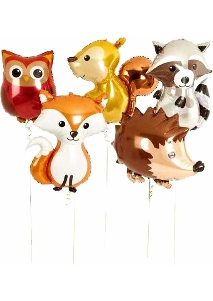 5 Adet Tilki Geyik Rakun Hayvan Balonlar Doğum Günü Düğün Orman Partisi Dekorasyon Metal Gümüş Lateks Balon Bebek Duş Arka Plan Deco (Yurt Dışından) modelleri