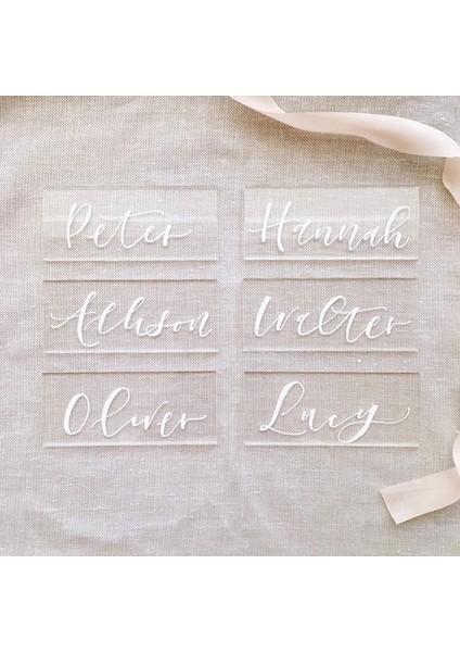 Boş 10 Adet 10 Adet Dikdörtgen Boş Şeffaf Akrilik Masa Yer Kartları 7.5*4.5 cm Ziyafet Dekor Için Düğün Konuk Masa Adı Numaraları Işaretleri (Yurt Dışından) fiyatları