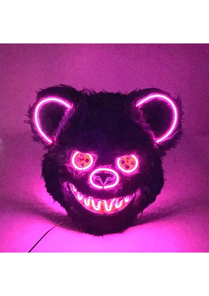 04 Karnaval Parti Sahne Üzerinde Sabit Aydınlık LED Işık Maskesi Sevimli Siyah Ayı Maskesi Festivali Cosplay Maske (Yurt Dışından) fiyatları