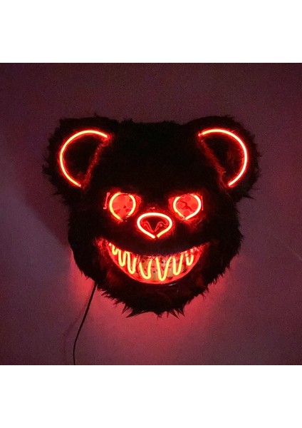 04 Karnaval Parti Sahne Üzerinde Sabit Aydınlık LED Işık Maskesi Sevimli Siyah Ayı Maskesi Festivali Cosplay Maske (Yurt Dışından) fırsatları