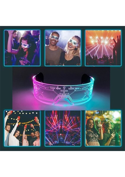08 Yeni Parti Gözlüğü Aydınlık Renkli LED Gözlük Aydınlatma Gece Kulübü Dj Bar Müzik Dans Partisi Genç Adam Çocuk Doğum Günü Hediyesi (Yurt Dışından) modelleri