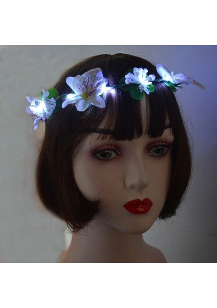 Stil 1 1 Adet LED Neon Rave Parti Çelenk Taç Çiçek Kafa Bandı Işık Çelenk Hediye Saç Bandı Doğum Günü Kostüm Düğün Karnaval (Yurt Dışından) fiyatları