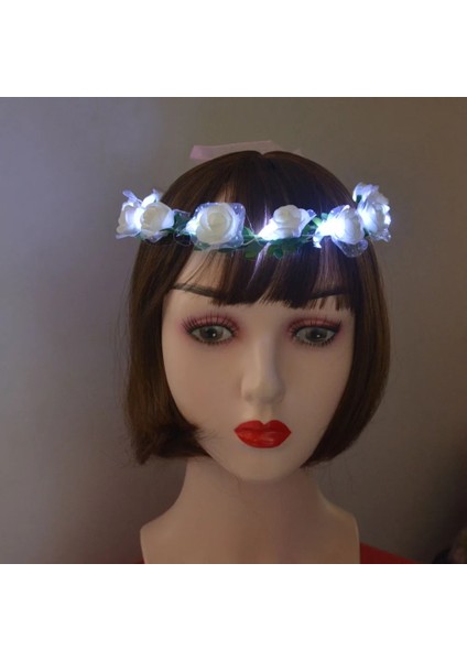 Stil 1 1 Adet LED Neon Rave Parti Çelenk Taç Çiçek Kafa Bandı Işık Çelenk Hediye Saç Bandı Doğum Günü Kostüm Düğün Karnaval (Yurt Dışından) fırsatları