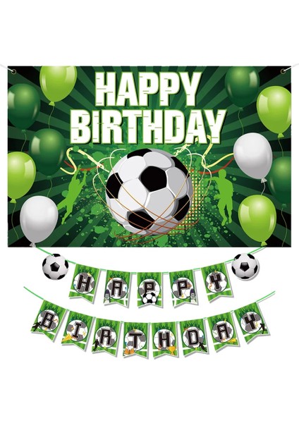 MIX13PCS C Futbol Futbol Tema Zemin Banner Balonlar Çocuklar Çocuk Mutlu Doğum Günü Partisi Dekor Fotoğraf Arka Plan Bebek Duş Malzemeleri (Yurt Dışından)