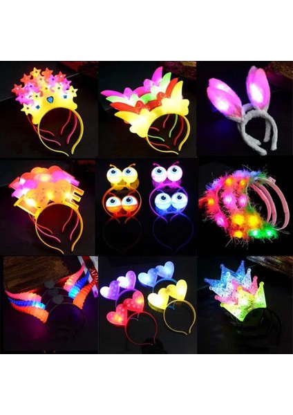 1 Adet Rastgele Renk 1 Adet Kadın Çocuklar Light Up LED Parti Glow Çiçek Kafa Bandı Taç Çelenk Kedi Tavşan Kulak Hairband Doğum Günü Hediyesi Düğün Karnavalı (Yurt Dışından)