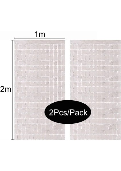 Gümüş Yaratıcı Bekarlığa Veda Partisi Duvar Dekor 2 Adet Kare Folyo Perde Düğün Süslemeleri Bebek Duş Doğum Günü Partisi Dekoru Zemin (Yurt Dışından)