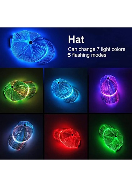 50 Adet Parlak Çubuk Kolye Cadılar Bayramı Dekor Parti LED Fiber Optik Aydınlık Beyzbol Şapkası Festivali Hip Hop Şapka Tatil Olayı Noel Kostüm Malzemeleri (Yurt Dışından) fırsatları