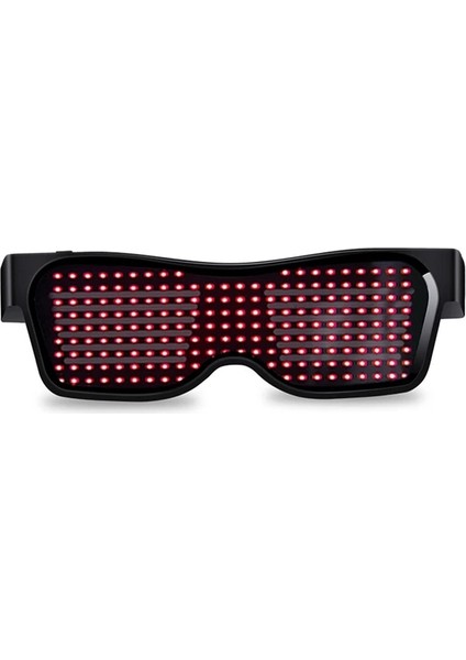 Gözlük-Kırmızı Bluetooth LED Bere Şapka App Kontrol LED Parti Sıcak Örme Şapka Özelleştirilmiş Diller USB Şarjı Yanıp Sönen Işıklı Gözlük (Yurt Dışından)