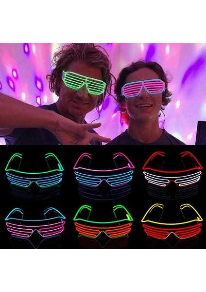 E LED Işıklı Gözlük Cadılar Bayramı Parlayan Neon Noel Partisi Bril Yanıp Sönen Hafif Parlamalı Güneş Gözlüğü Cam Festivali Malzemeleri Kostümleri (Yurt Dışından) modelleri