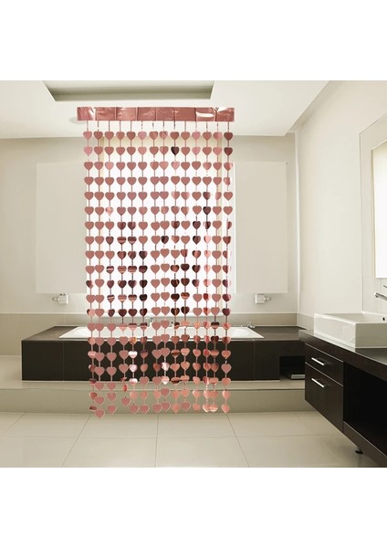 B05 100*180CM Kalp Dize Çelenk Düğün Parti Asılı Dekorlar Sevgililer Günü Zemin Kapı Pencere Perde Dekorasyonu (Yurt Dışından) fiyatları