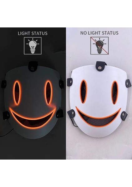 Turuncu Japon Anime Yüksek Katlı Invasion Cosplay Maske LED Parlayan Maske Parti Maskesi Japon Samuray Cosplay Kostüm Sahne (Yurt Dışından)