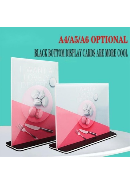 150X100MM Yatay A6 Akrilik Şeffaf Burcu Kart Tutucu Standı Akrilik Etiket Çerçevesi Masa Raf Depolama Kartı Iş Kağıdı Menü Tutucu Ekran (Yurt Dışından)