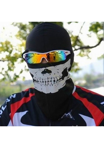1 Adet Beyaz Motosiklet Balaclava Kafatası Baskı Moto Tam Yüz Maskesi Rüzgar Geçirmez Kayak Baş Boyun Isıtıcı Bisiklet Biker Hood Cap Erkekler Kask Astar (Yurt Dışından) modelleri