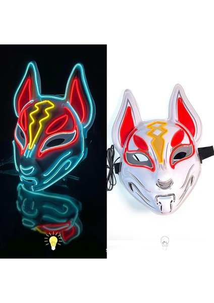Yeşil Cadılar Bayramı Neon LED Tasfiye Maskesi Masque Masquerade Parti Maskeleri Karanlıkta Işık Aydınlık Komik Maskeler Cosplay Kostüm Malzemeleri (Yurt Dışından) indirimleri