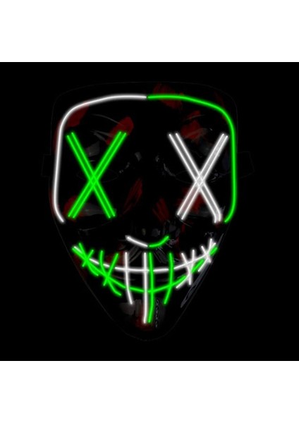 A-38 Aydınlık LED Anonim Yüz Tasfiye Maskesi Cosplay Parti Malzemeleri Parlayan El Tel Hacker Maskesi Cadılar Bayramı Neon Işık Korkunç Maskara (Yurt Dışından) fiyatları