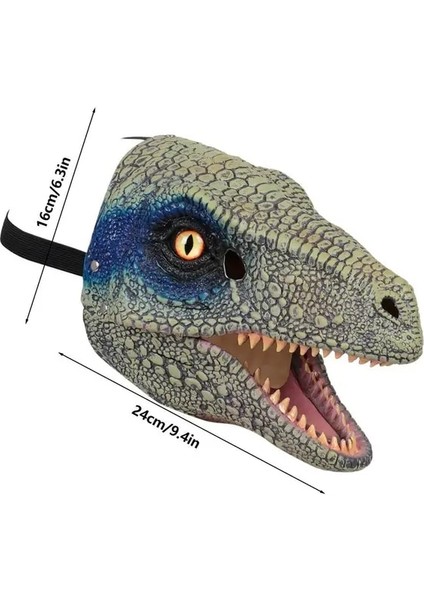 06 Çocuk Yeni 2022 Dinozor Maskesi Hareketli Çene Dinozor Dekor Cadılar Bayramı Partisi Cosplay Maske Dekorasyon Komik Yetişkin ve Çocuklar Için Maske (Yurt Dışından)