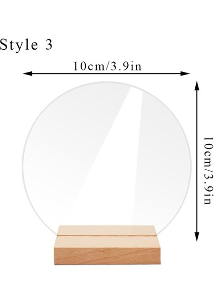 Stil 3 1 Adet Yeni Akrilik Masa Burcu Tutucu Ahşap Tabanlı Temizle Düğün Masa Burcu Numarası Yer Kartı Ekran Restoran Otel Için Standı (Yurt Dışından)