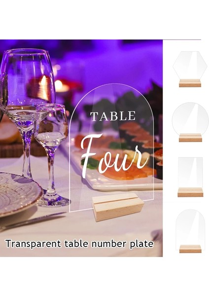 Stil 3 1 Adet Yeni Akrilik Masa Burcu Tutucu Ahşap Tabanlı Temizle Düğün Masa Burcu Numarası Yer Kartı Ekran Restoran Otel Için Standı (Yurt Dışından) fiyatları