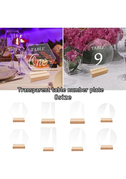 Stil 3 1 Adet Yeni Akrilik Masa Burcu Tutucu Ahşap Tabanlı Temizle Düğün Masa Burcu Numarası Yer Kartı Ekran Restoran Otel Için Standı (Yurt Dışından) indirimleri