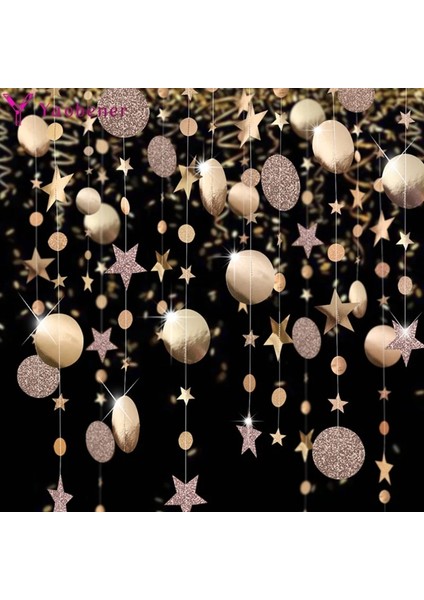 Altın Gümüş 4 M Şampanya Altın Glitter Yıldız Yuvarlak Kağıt Çelenk Doğum Günü Düğün Bekarlığa Veda Partisi Süslemeleri Yıldönümü Zemin Dekor (Yurt Dışından) modelleri