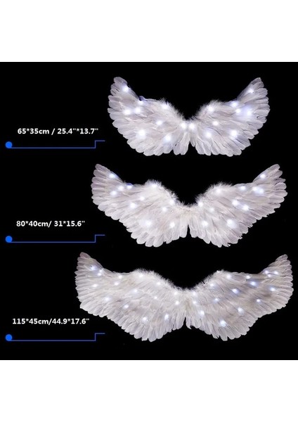 Stil 1 M Kadın Kız LED Glow Light Up Melek Tüy Kanat Doğum Günü Partisi Hediye Cosplay Halo Prop Düğün Duvar Ev Dekor Kostümleri Cadılar Bayramı (Yurt Dışından) fiyatları