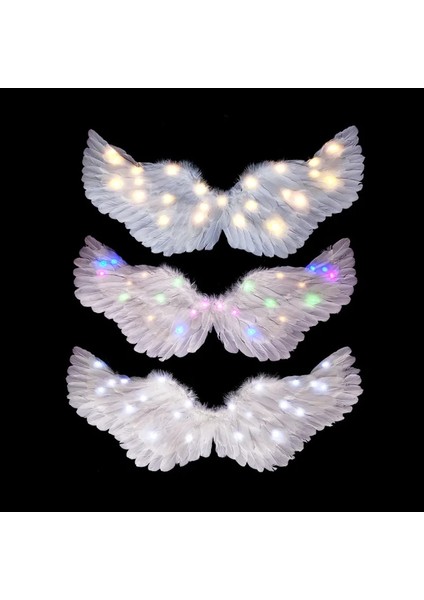 Stil 1 M Kadın Kız LED Glow Light Up Melek Tüy Kanat Doğum Günü Partisi Hediye Cosplay Halo Prop Düğün Duvar Ev Dekor Kostümleri Cadılar Bayramı (Yurt Dışından) modelleri