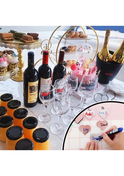 Şeffaf 50 Adet 30/50/100 Adet Akrilik Kalp Içecek Etiketleri, Kalp Şeklinde Parti Içecek Etiketi, Parti Dekorasyon Parti Iyilik Için Şarap Bardağı Adı Etiketleri (Yurt Dışından) modelleri