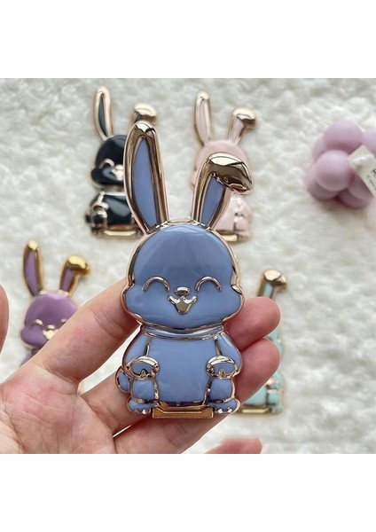 Mavi 1 Adet Tavşan Cep Telefonu Braketi ile Karikatür Tavşan Cep Telefonu Braketi Aksesuarları ile Telefon Tutucu Cep Halkalı Telefon Kılıfı Tutucu (Yurt Dışından)