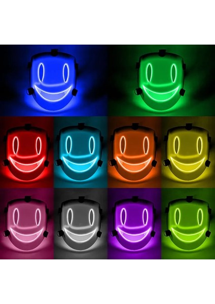 Typea 01 Cadılar Bayramı Gizemli Gülümseyen Tam Yüz Maskesi Cosplay Japon Anime Yüksek Katlı Invasion Karnaval Partisi Için LED Işıklı Maske (Yurt Dışından) modelleri