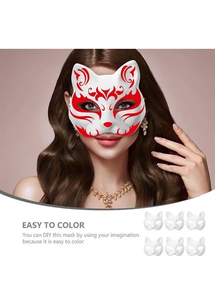 Beyaz 6 Adet 6 Adet Boş Kedi Cosplay Maskeleri Karikatür Kağıt Maske Yetişkin Masquerade Parti Iyilik Diy Forface Hayvan Mache Parti Mardiup Zanaat (Yurt Dışından) fırsatları