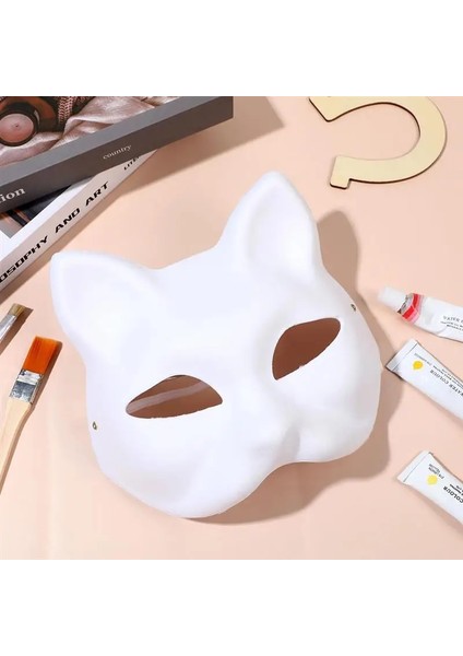 Beyaz 6 Adet 6 Adet Boş Kedi Cosplay Maskeleri Karikatür Kağıt Maske Yetişkin Masquerade Parti Iyilik Diy Forface Hayvan Mache Parti Mardiup Zanaat (Yurt Dışından) indirimleri