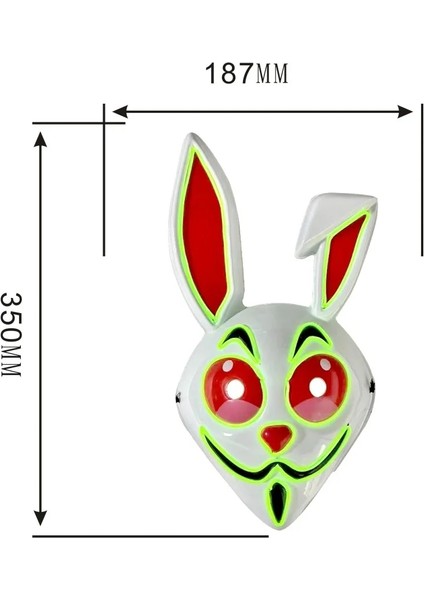 Floresan Yeşil LED Kızdırma Ferank Uzun Katlanmış Kulaklar Tavşan Kızdırma Maskesi Anime Çünkü Sahne Kedi Yüzü Tilki Cadılar Bayramı (Yurt Dışından) fırsatları