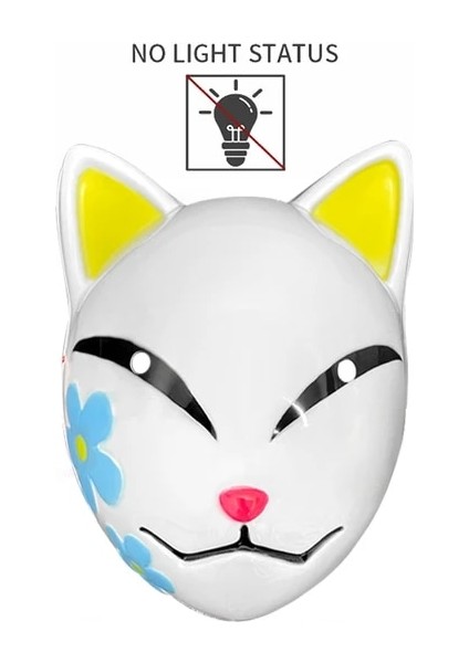 Sarı-Hayır LED Şeytan Avcısı LED Maske Tilki Maskesi Sıcak Anime Tanji Langqian Tavşan Gerçek Pirinç Cosplay Sahne Cadılar Bayramı Partisi Cosplay Sahne Yetişkinler Için (Yurt Dışından)