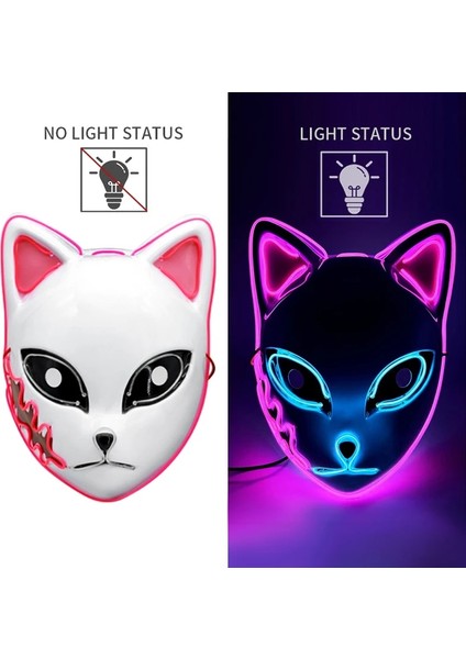 Sarı-Hayır LED Şeytan Avcısı LED Maske Tilki Maskesi Sıcak Anime Tanji Langqian Tavşan Gerçek Pirinç Cosplay Sahne Cadılar Bayramı Partisi Cosplay Sahne Yetişkinler Için (Yurt Dışından)