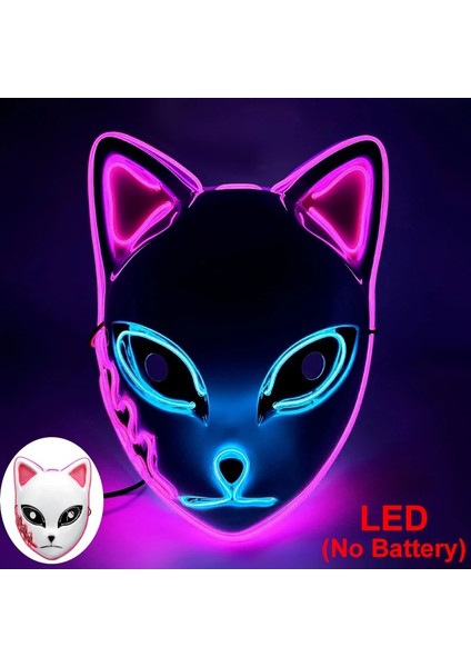Sarı-Hayır LED Şeytan Avcısı LED Maske Tilki Maskesi Sıcak Anime Tanji Langqian Tavşan Gerçek Pirinç Cosplay Sahne Cadılar Bayramı Partisi Cosplay Sahne Yetişkinler Için (Yurt Dışından)