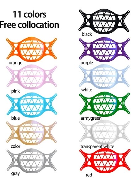 Ten Rengi 3D Maske Tutucu Ayrı Burun Ağız Desteği Solunum Yardımı Iç Yastık Braketi Yeniden Kullanılmış Silikon Maske Nefes Alabilir Tutucu Ped (Yurt Dışından) fiyatları