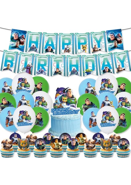 Banner B Disney Buzz Lightyear Tema Çocuk Doğum Günü Tabakları Bardak Peçeteler Tek Kullanımlık Sofra Malzemeleri Bebek Erkek Doğum Günü Partisi Dekorasyon (Yurt Dışından) indirimleri