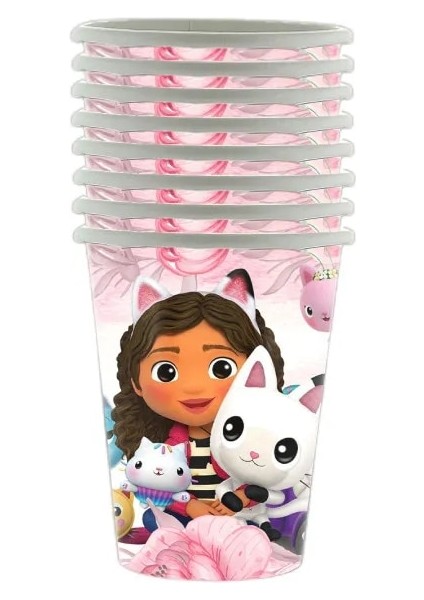 50 Adet Sticker Gabby Dollhouse Kedi Tek Kullanımlık Parti Çatal Kağıt Tabak Afiş Masa Örtüsü Kız Bebek Duş Hediye Doğum Günü Dekor Seti Malzemeleri (Yurt Dışından)