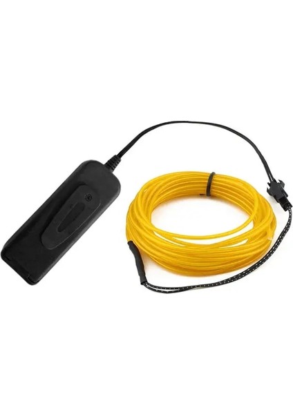 Sarı 3 M Glow El Tel Kablo LED Neon Noel Dans Partisi Dıy Kostümleri Giyim Aydınlık Araba Işık Dekorasyonu Elbise Topu Rave 1 M/3 M/5 M (Yurt Dışından)