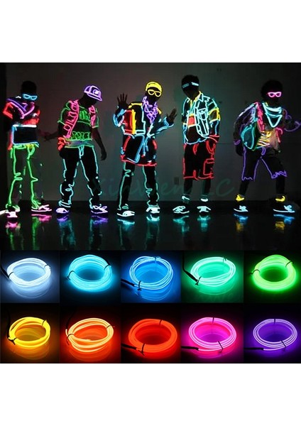 Mor 1m 1m/3m/5m Glow El Tel Kablo LED Neon Noel Dans Partisi Dıy Kostümleri Giyim Aydınlık Araba Işık Dekorasyonu Elbise Topu Rave (Yurt Dışından) fiyatları