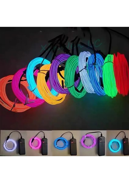 Mor 1m 1m/3m/5m Glow El Tel Kablo LED Neon Noel Dans Partisi Dıy Kostümleri Giyim Aydınlık Araba Işık Dekorasyonu Elbise Topu Rave (Yurt Dışından) modelleri