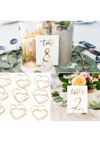 Gül Altın 20 Adet Kalp Şekli Metal Fotoğraf Klip Standları Düğün Masa Numarası Adı Doğum Günü Partisi Dekoru Için Yer Kart Sahibinin Ev Mesaj Burcu (Yurt Dışından) fiyatları