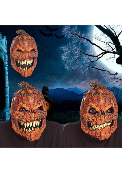 Kabak Kafa Cadılar Bayramı Korku Varyasyon Kabak Kafa Dekorasyon Kabak Kafa Şeytan Lateks Maske Masquerade Karnaval Cadılar Bayramı Maskesi (Yurt Dışından) modelleri