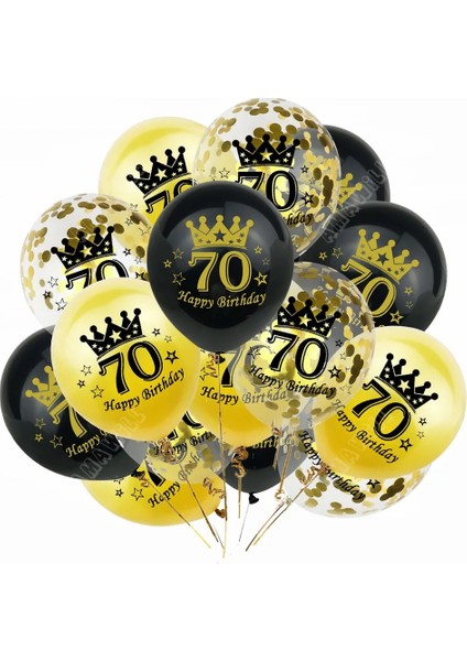Gold-18 15 Adet Lateks Mutlu Doğum Günü Balon 12 Inç Konfeti Balonları 30 40 50 60 70 Yaşında Yıldönümü Düğün Doğum Günü Partisi Dekoru (Yurt Dışından)