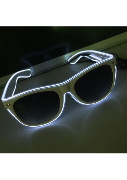 E LED Glow Güneş Gözlüğü Gözlük Moda Neon Işık Up Glow Rave Light Up Kostümleri Glow Parti Malzemeleri Cadılar Bayramı Dekorasyon (Yurt Dışından)