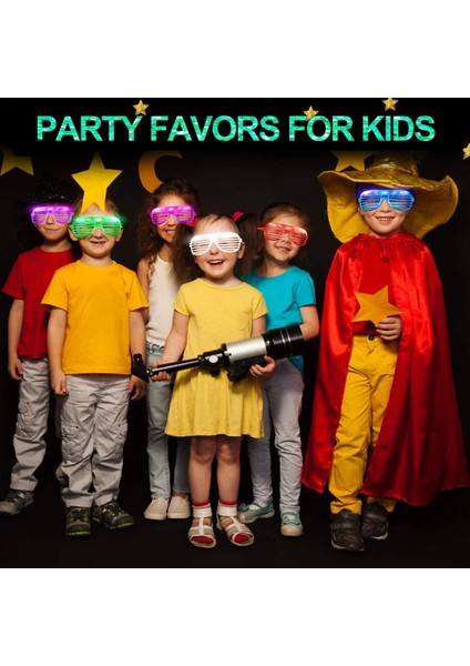 Stil-1 LED Gözlük Neon Parti Yanıp Sönen Gözlük Aydınlık Işık Gözlük Bar Parti Konser Sahne Floresan Glow Fotoğraf Sahne Malzemeleri (Yurt Dışından) indirimleri